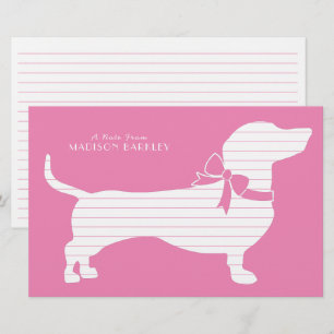 Wiener Hund Stationery Dachshund Puppy Rosa Brevpapper