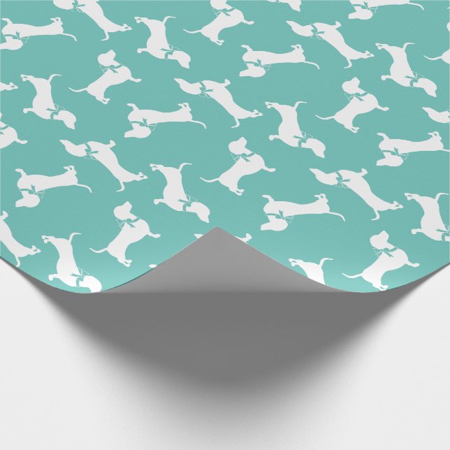 Wiener Hund Wrapping Papper Dachshund Puppy Presentpapper (Hörn)