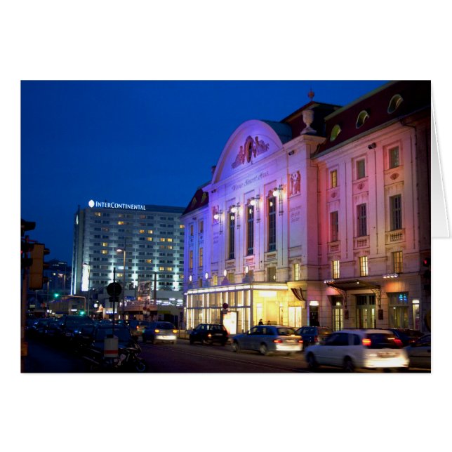 Wiener Konzerthaus på natten Hälsningskort (Framsidan Horizontal)