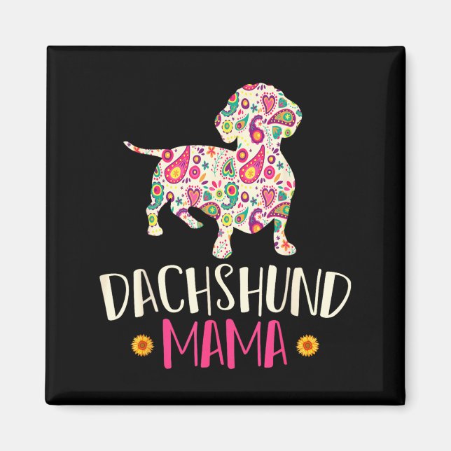 Wiener Mamma Weenie Hund Vintage Dachshund Magnet (Framsidan)