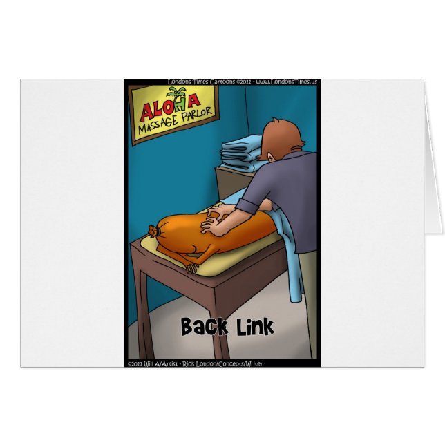 Wiener Massage aka Backlink Roliga presenter & kor Hälsningskort (Framsidan Horizontal)