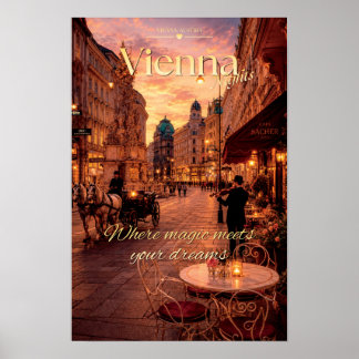 Wiener Nätter Violinist Hästvagn Scenisk Konst Poster