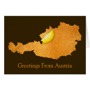 Wiener Schnitzel - Karta över Österrike Hälsningskort