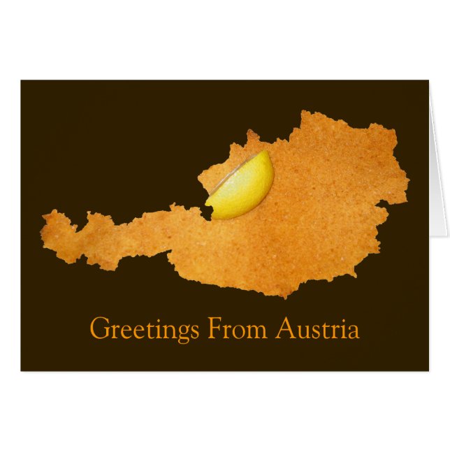 Wiener Schnitzel - Karta över Österrike Hälsningskort (Framsidan Horizontal)