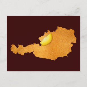 Wiener Schnitzel - Karta över Österrike Vykort