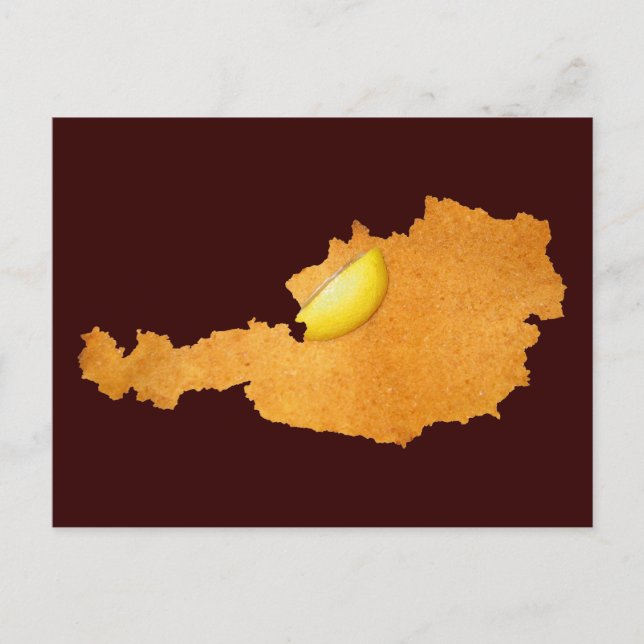 Wiener Schnitzel - Karta över Österrike Vykort (Framsida)