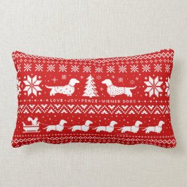 Wieneren för kärlekglädjefred förföljer julmönster lumbarkudde