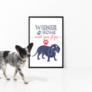 Wienerhund hemma fototryck
