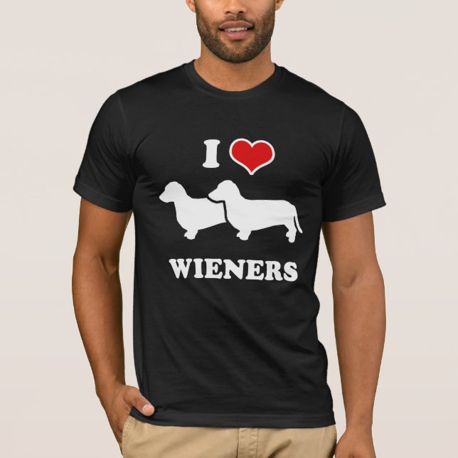 WIENERHUND: JAG ÄLSKAR WIENERS T SHIRT (Framsida)