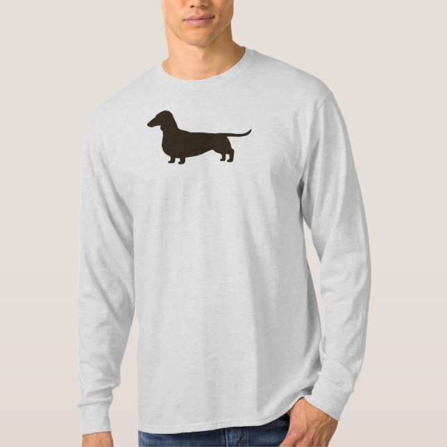 WienerhundSilhouette | slätar Haired tax T Shirt (Framsida)