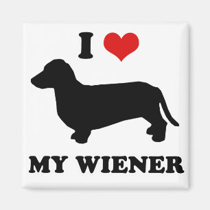 WIENERHUNDUTSLAGSPLATSER - "älskar jag min wiener Magnet