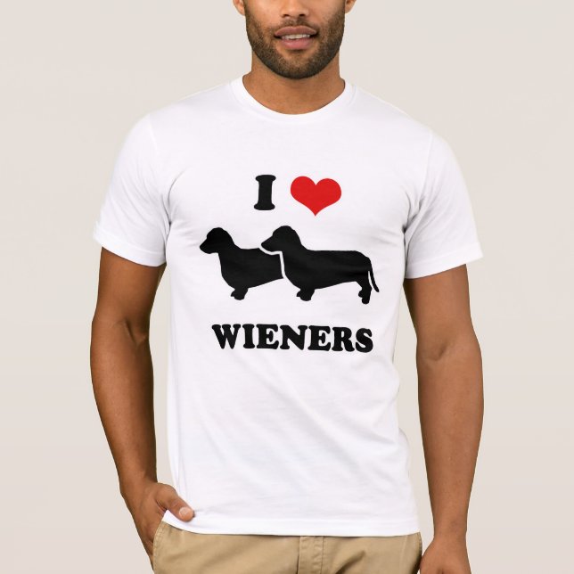 WIENERHUNDUTSLAGSPLATSER - "älskar jag min wieners T-shirt (Framsida)