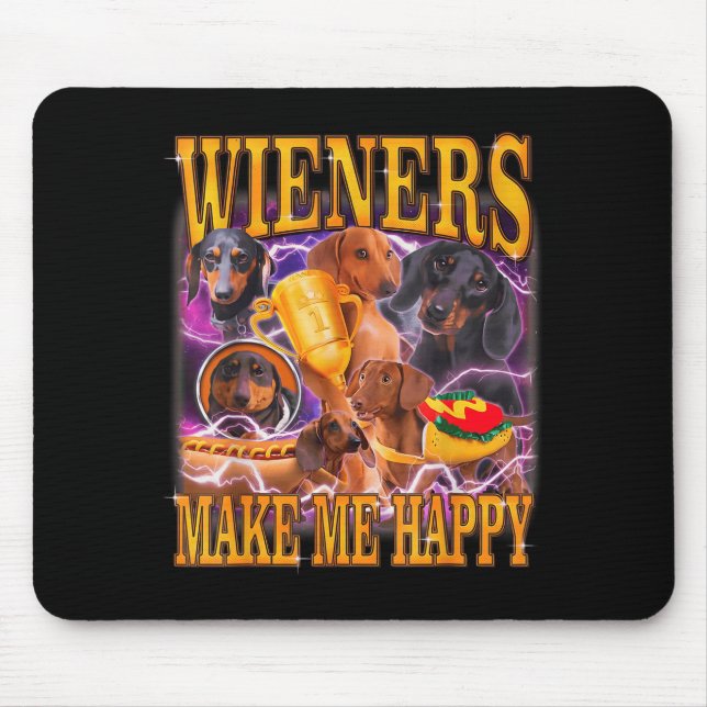 Wieners Make Me Happy Funny Dachshund Dog Lover  Musmatta (Framsidan)