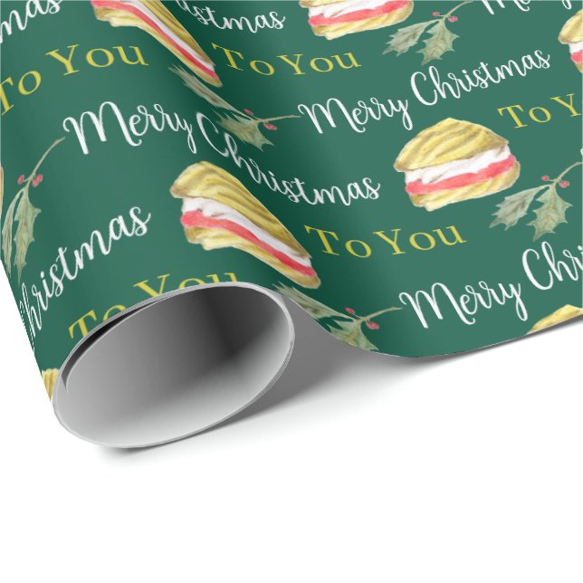 Wienerwirrpels kakor julinpackningspapper presentpapper (Rullad Hörn)