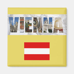 Wienösterrikisk österrikisk Flagga Travel Photos Magnet