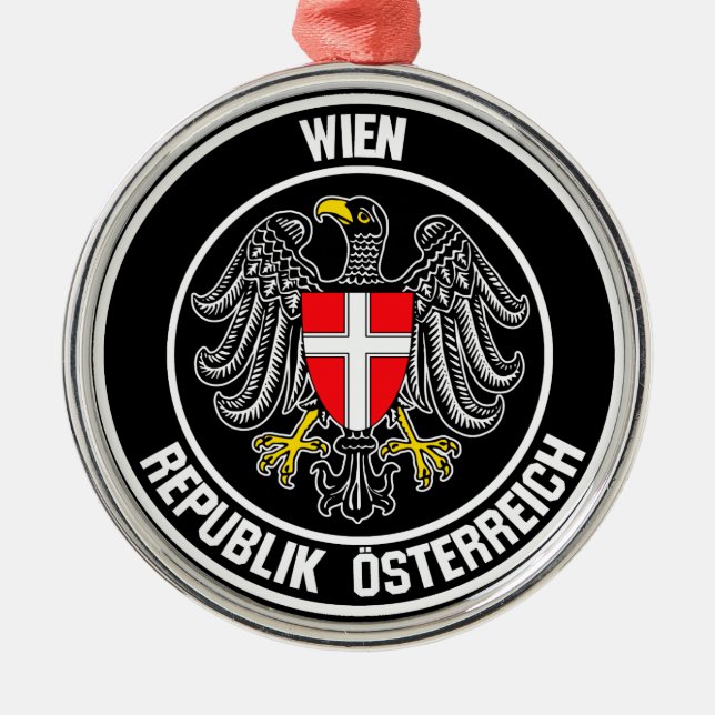 Wienrundans emblem julgransprydnad metall (Framsidan)