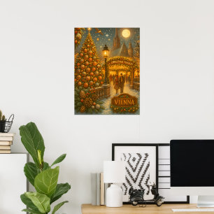 Wiens julmarknadsaffisch Vintage Holiday Poster
