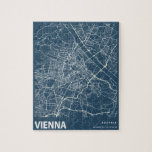 Wiens minimaliststads Karta-konst i blått Pussel<br><div class="desc">Wien Minimalist City Karta Line Art i Blue Puzzle</div>