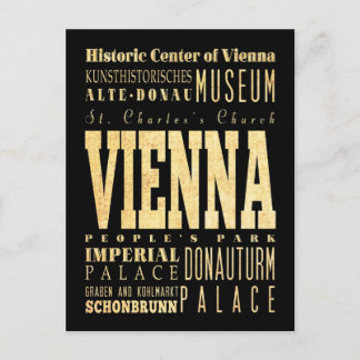 Wiens stad Typography Art Vykort