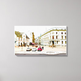 Wiesbaden, Marktplatz, Street view - Germany Canvastryck
