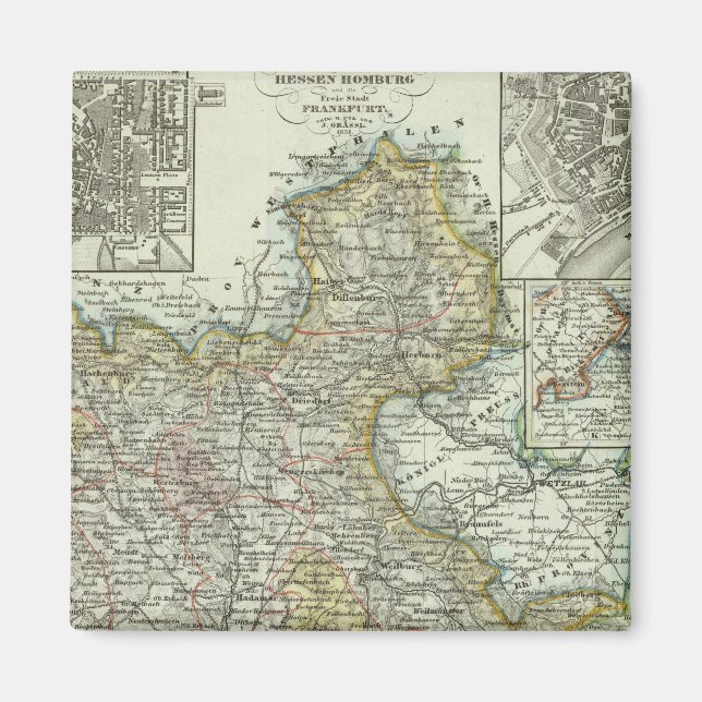 Wiesbaden och Frankfurt Tyskland Magnet (Framsidan)