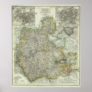 Wiesbaden och Frankfurt Tyskland Poster