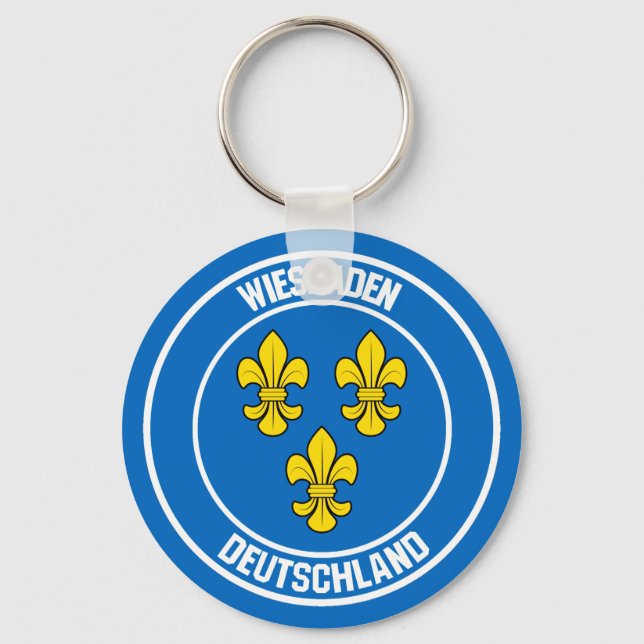 Wiesbaden Round Emblem Nyckelring (Framsida)