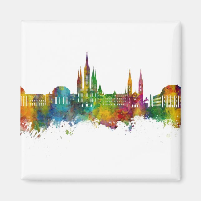Wiesbaden Tyskland Skyline Magnet (Framsidan)