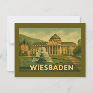Wiesbaden Tyskland Stad Konst Vykort