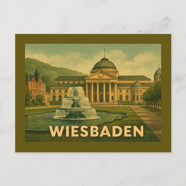 Wiesbaden Tyskland Stad Konst Vykort (Framsida)