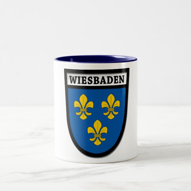 Wiesbaden vapensköld (Wappen) 0010 Två-Tonad Mugg (Center)