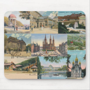 Wiesbaden: Vintage Postcards Souvenir Mousepad Musmatta