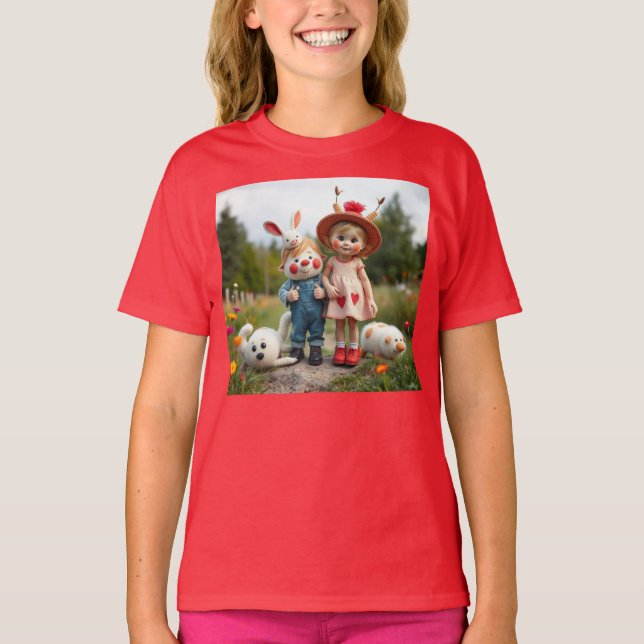 „Wiesenfreunde – Abenteuer im Blumengarten“ T Shirt (Framsida)