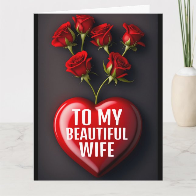 WIFE BIRTHDAY RO ROMANTIC GREETING CARD KORT (Framsida)