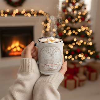 Wife Christmas Mug – Personalized Reindeer Två-Tonad Mugg