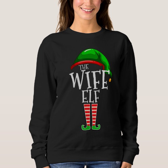 Wife Elf   Family Matching Group Christmas   Coupl T Shirt (Framsida)