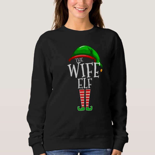 Wife Elf  Family Matching Group Christmas  Couple T Shirt (Framsida)