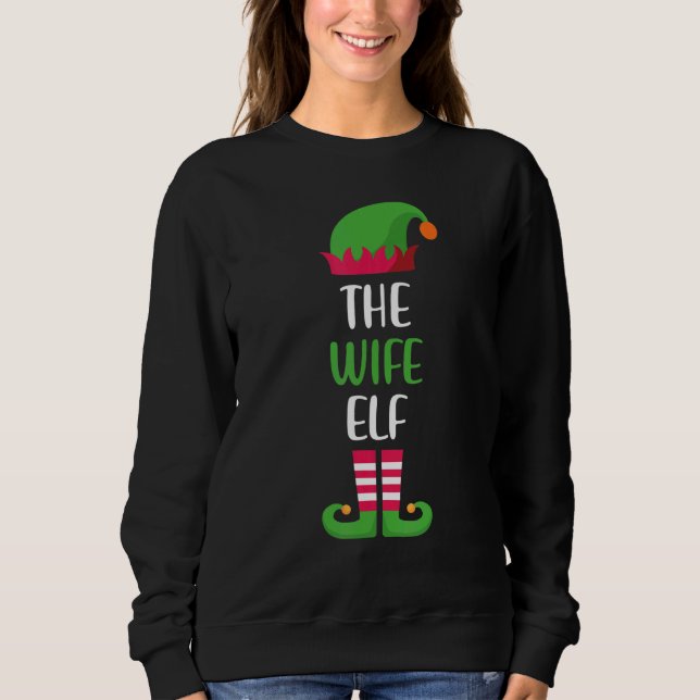 Wife Elf Family Matching Group Christmas Pajama T Shirt (Framsida)