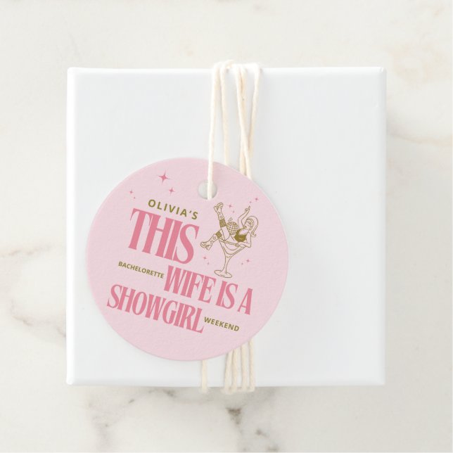 Wife is a showgirl bachelorette weekend itinerary  gåvor etiketter (På plats)