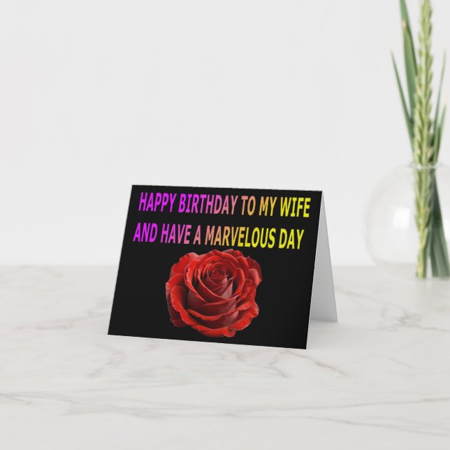 WIFE-KORT grattis på födelsedagen RÖD ROS Tack Kort (Framsida)