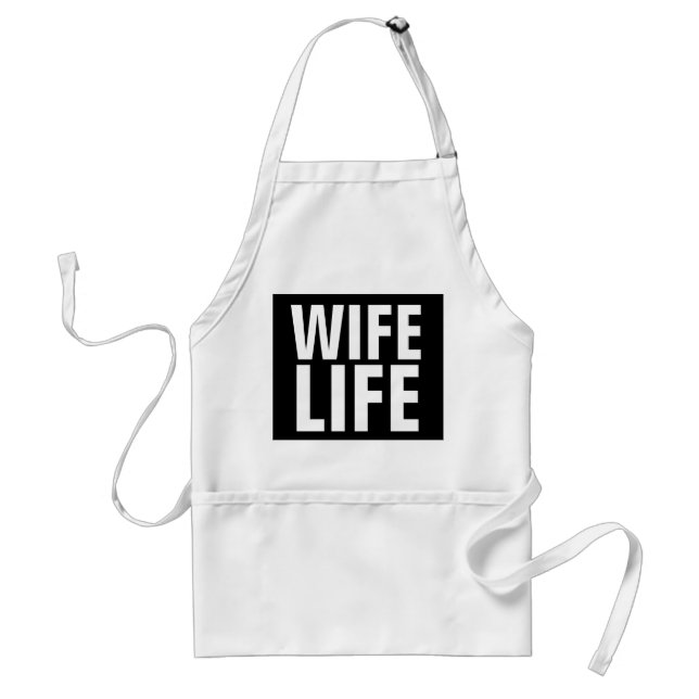 WIFE LIFE Kitchen Aprons, Bröllop Gift Förkläde (Framsidan)