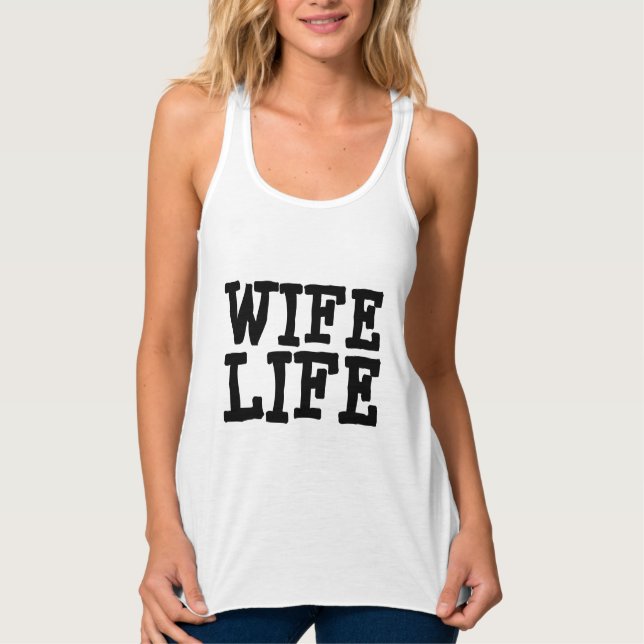 WIFE LIFE T-SHIRTS LINNE MED RACERBACK  (Framsida)