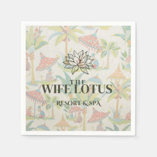 Wife Lotus Bachelorette Cocktail Napkin Design Pappersservett