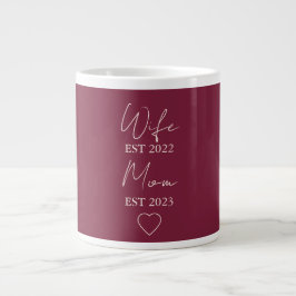 Wife & Mom Est. – Minimalist Valentine Gift Jumbo Mugg