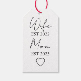 Wife & Mom Est. – Minimalist Valentine Gift Presentetikett