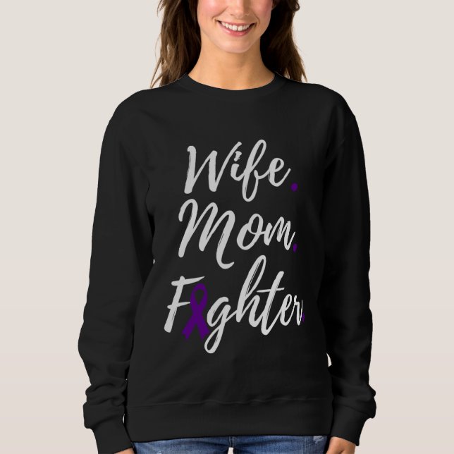 Wife Mom Fighter Multiple System Atrophy Awareness T Shirt (Framsida)