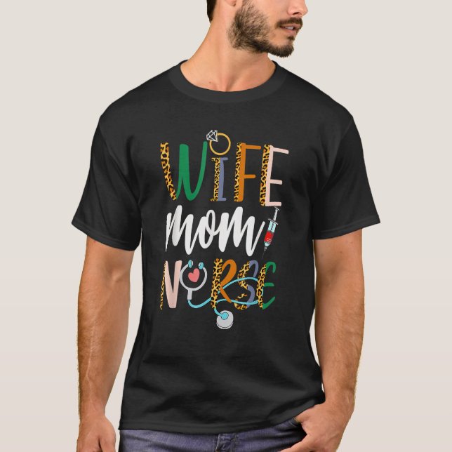 Wife Mom Nurse Womens RN LPN Mothers Day Nurse Wee T Shirt (Framsida)