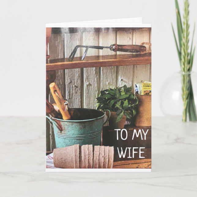 **WIFE** & MY *FAVORITE GARDENER* BIRTHDAY KÄRLEK  KORT (Framsida)
