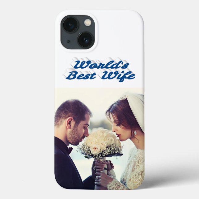 Wife Photo sea blue iPhone Case (Baksida)