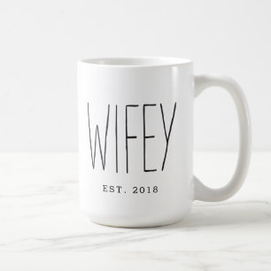 Wifey Anpassningsbar Coupe Mugg Bröllop, Mugg årsd